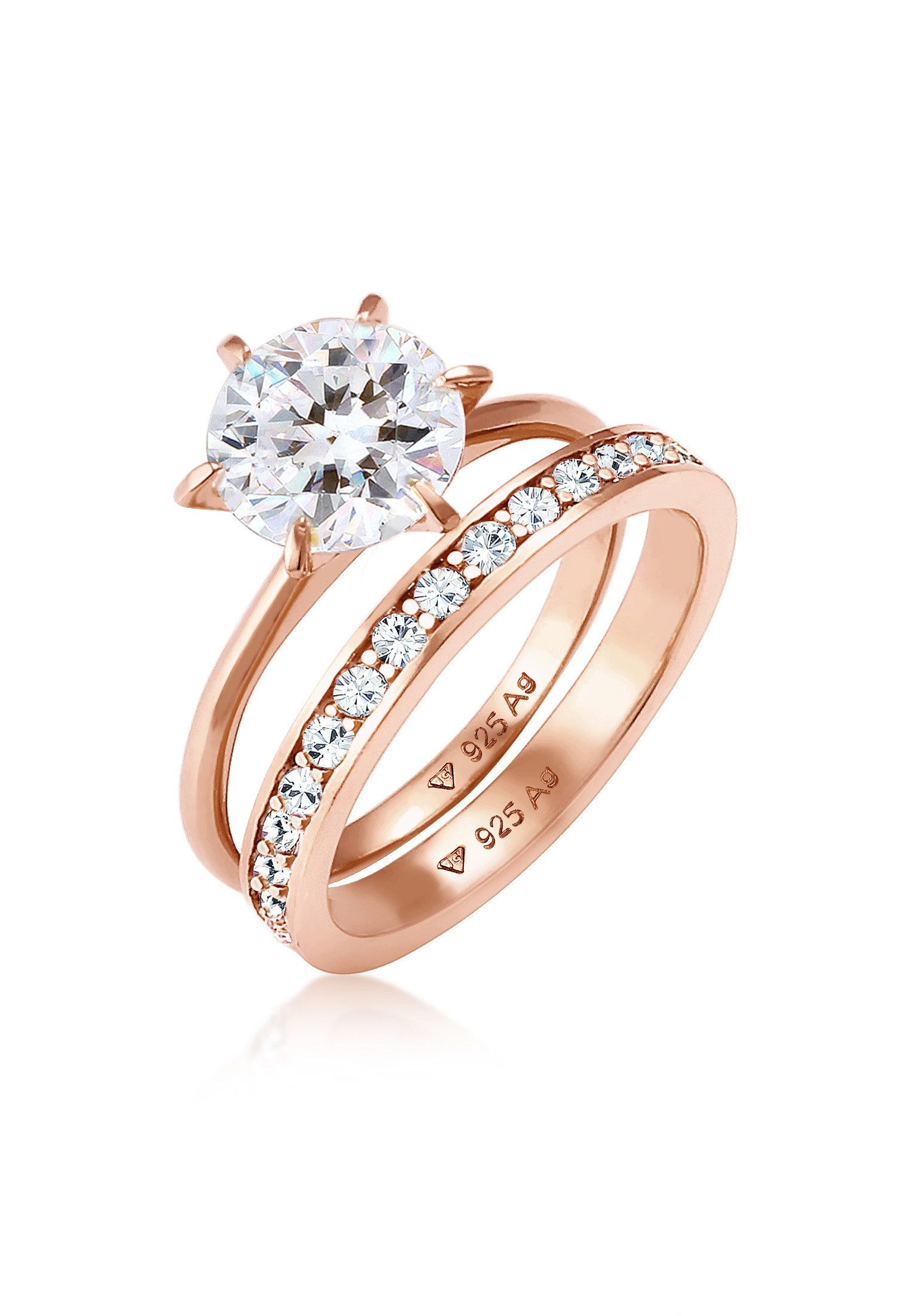 Ring-Set Eternity Set 925 Silber, mit Kristallen von Swarovski®