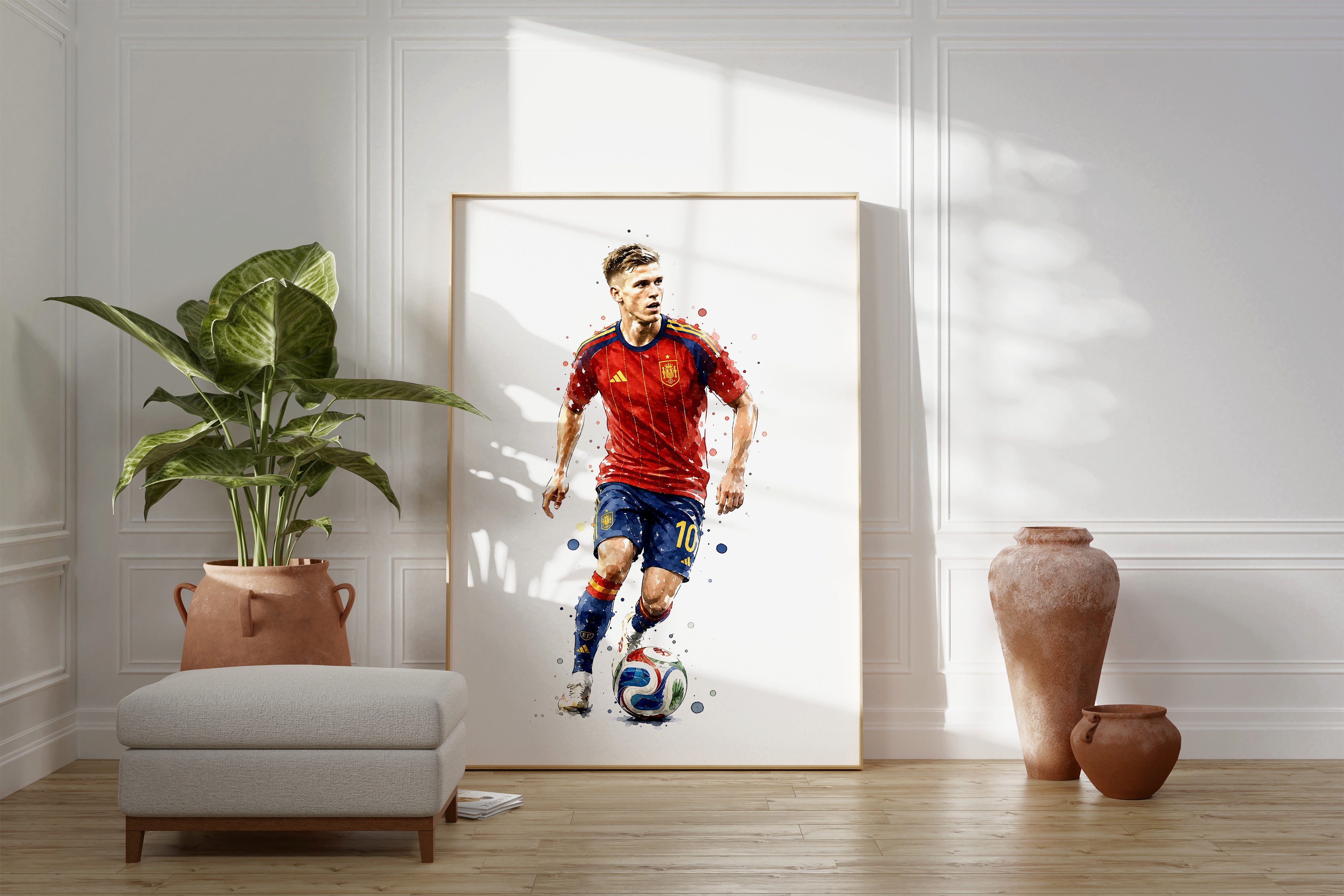 JUSTGOODMOOD Poster Spanien Fussball Geschenkidee Aquarell Sport Wandbild Deko Print ohne, (1 St)