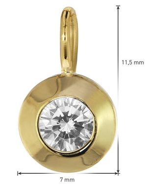 trendor Kette mit Anhänger Gold Anhänger mit Zirkonia an goldplattierter Kette