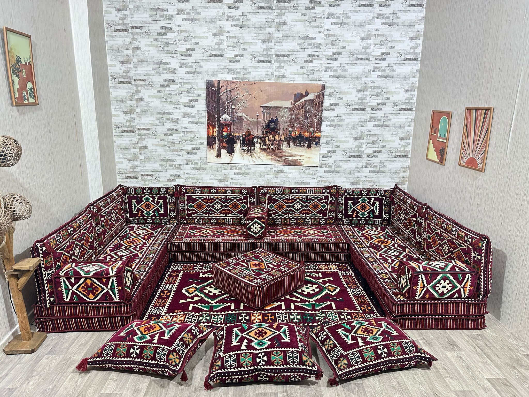 CaddeBuy Sofa Orientalische Möbel, Sitzkissen, Arabische Majlisecke, Bodensofa, 22 Teile