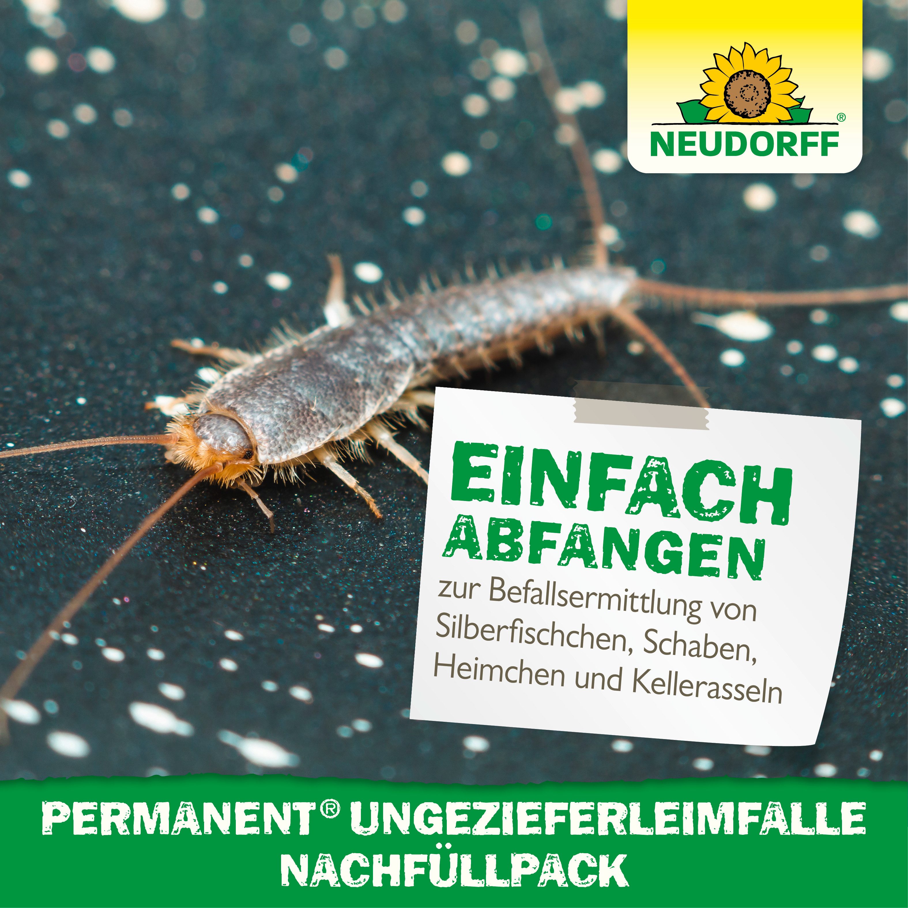 Neudorff Klebefalle Permanent UngezieferLeimFalle Nachfüllpack 4 Stk., 4 Klebeböden mit geruchlosem Spezialleim zum Nachfüllen – Bild 5 von 5