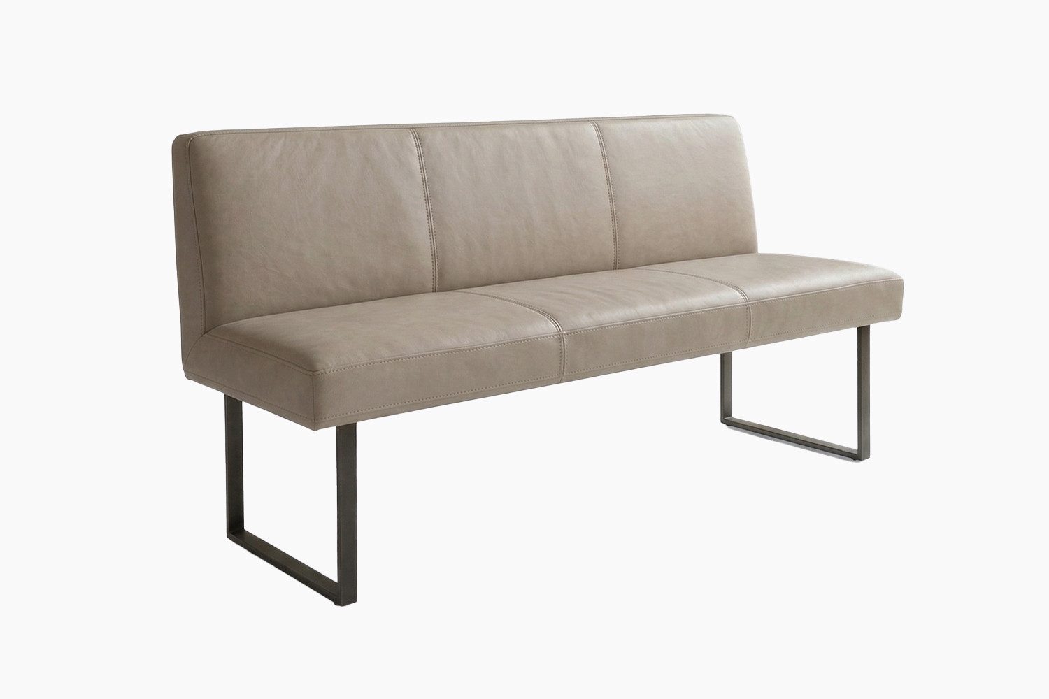 KAWOLA Sitzbank ELEEN Esszimmerbank Leder pigmentiert – modernes Design, 143 cm Breite, hoher Sitzkomfort, Metallgestell schwarz