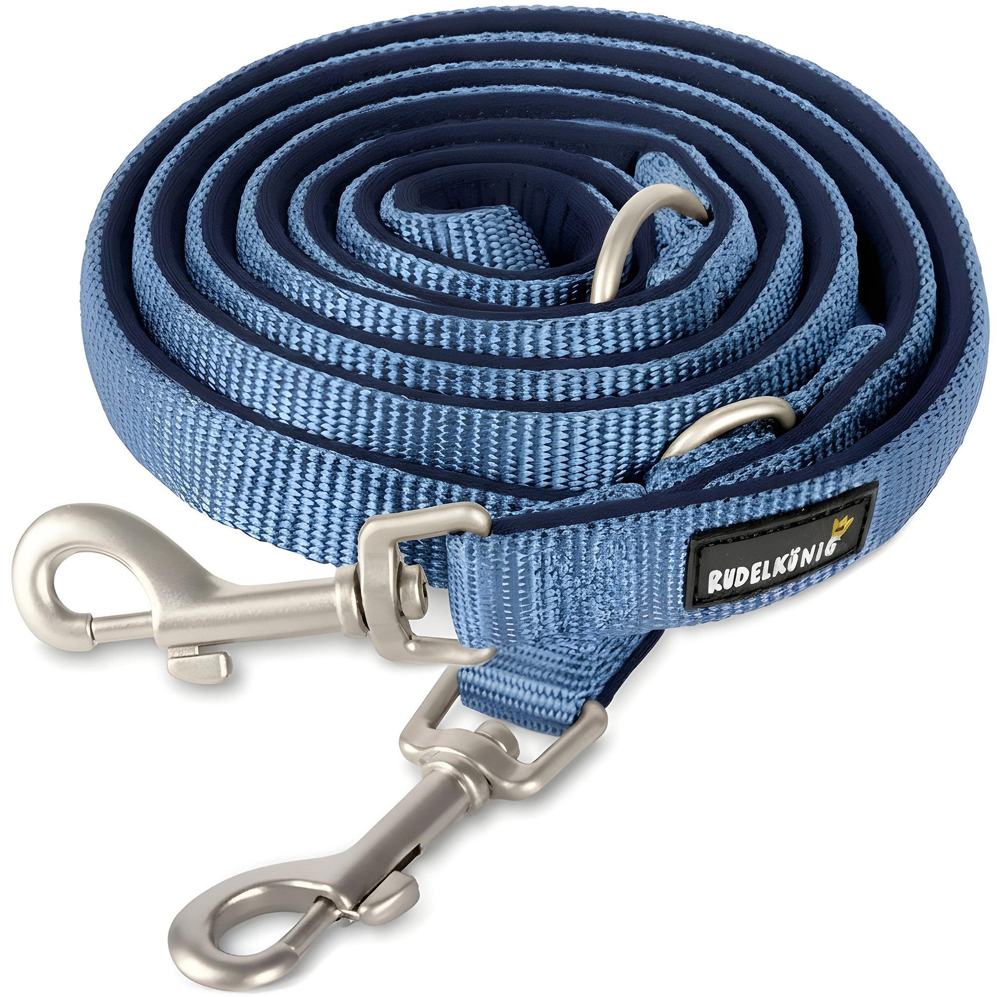 Rudelkönig Hundeleine Gepolsterte Hundeleine Bella, Verstellbare Führleine 2,30m, Nylon, Neopren (1-tlg), Für alle Hundegrößen