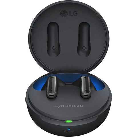 LG TONE Free DFP9 In-Ear-Kopfhörer (Active Noise Cancelling (ANC), Echo Noise Cancellation (ENC), LED Ladestandsanzeige, Rauschunterdrückung, Sprachsteuerung, UV-Reinigung, Google Assistant, Siri, Wireless, Bluetooth)