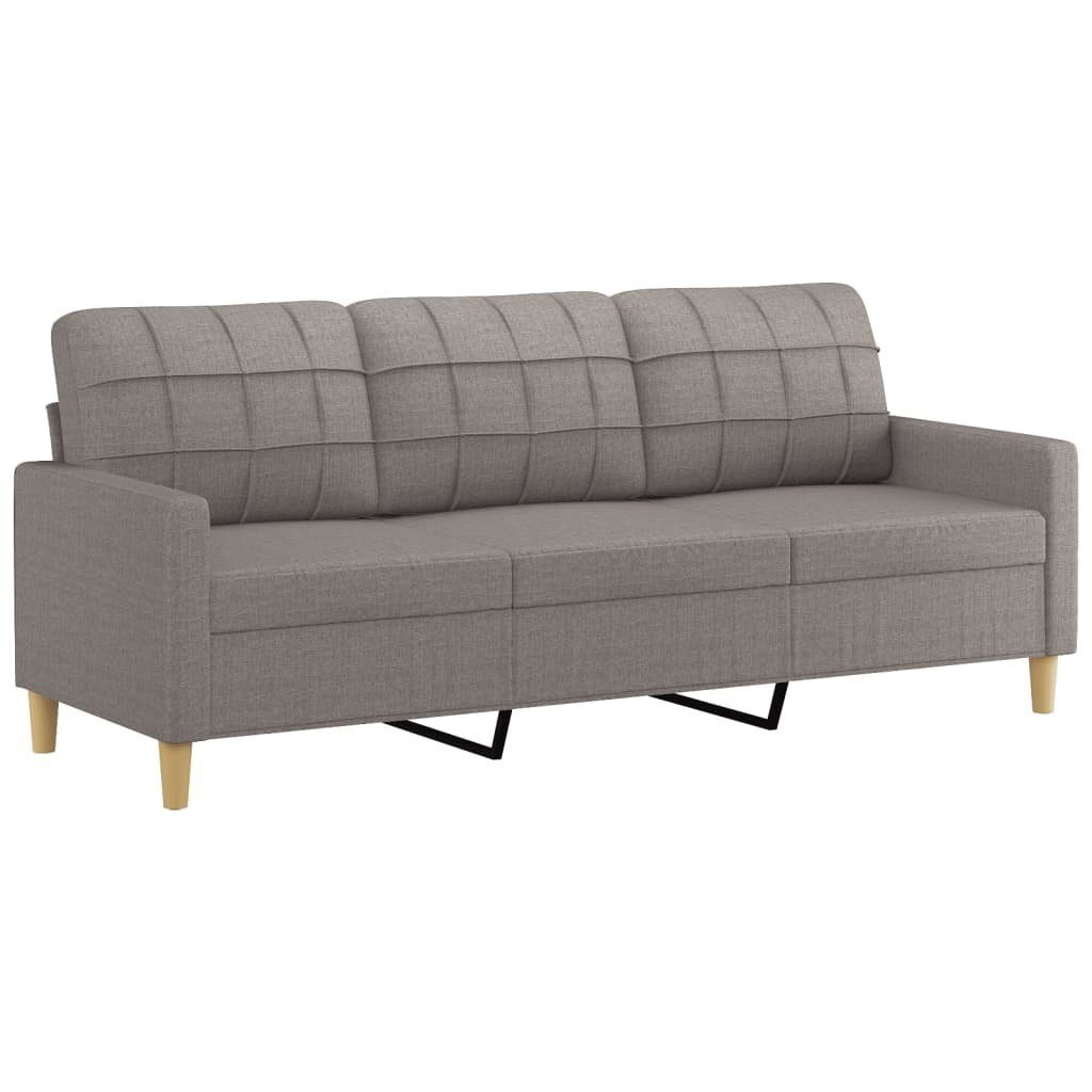 Stoff Taupe Kissen vidaXL 2-tlg. Sofagarnitur Sofa mit