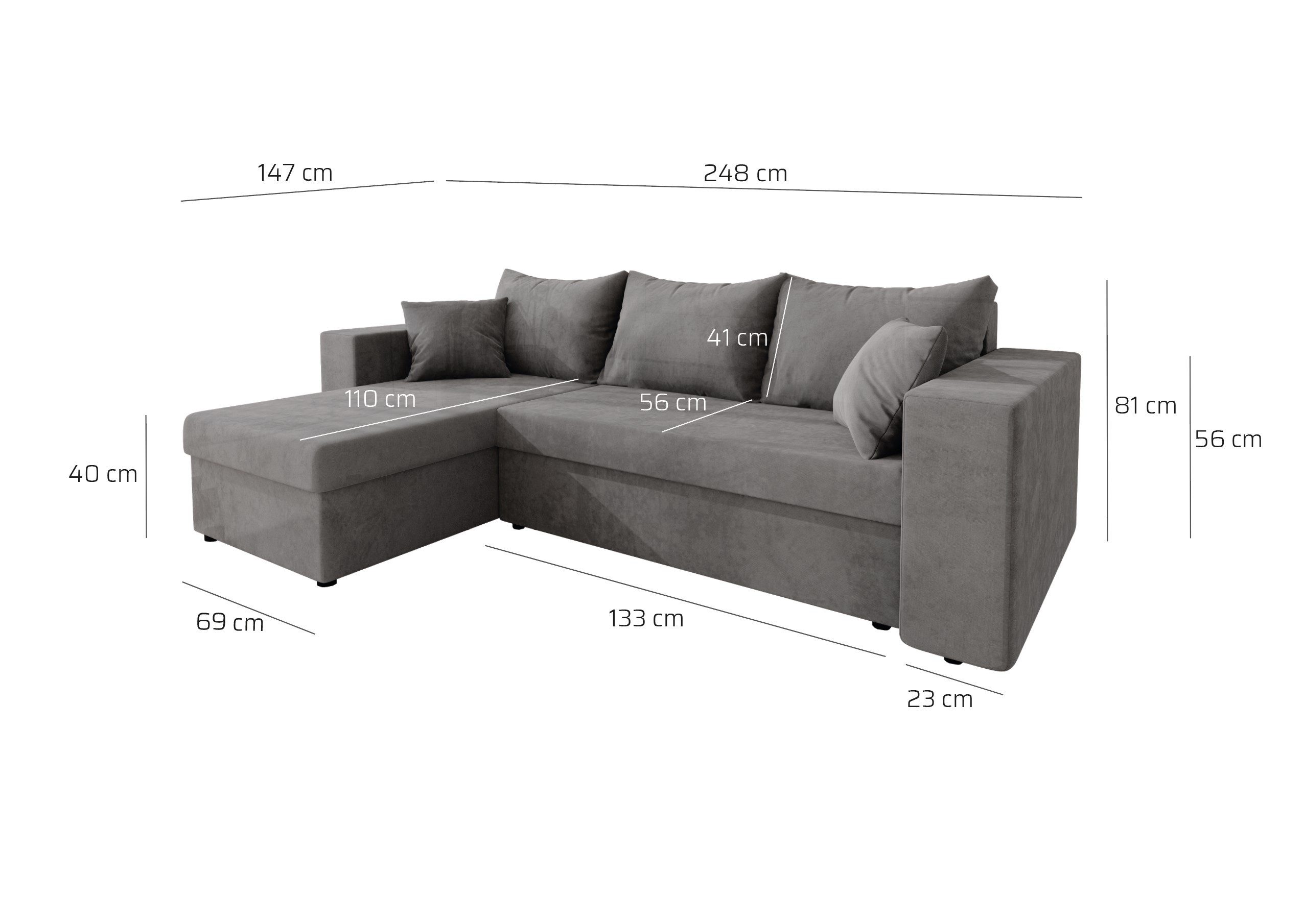 NEXT COLLECTION Ecksofa DOMINO, Kleine Ecksofa mit Schlaffunktion und zwei günstig online kaufen