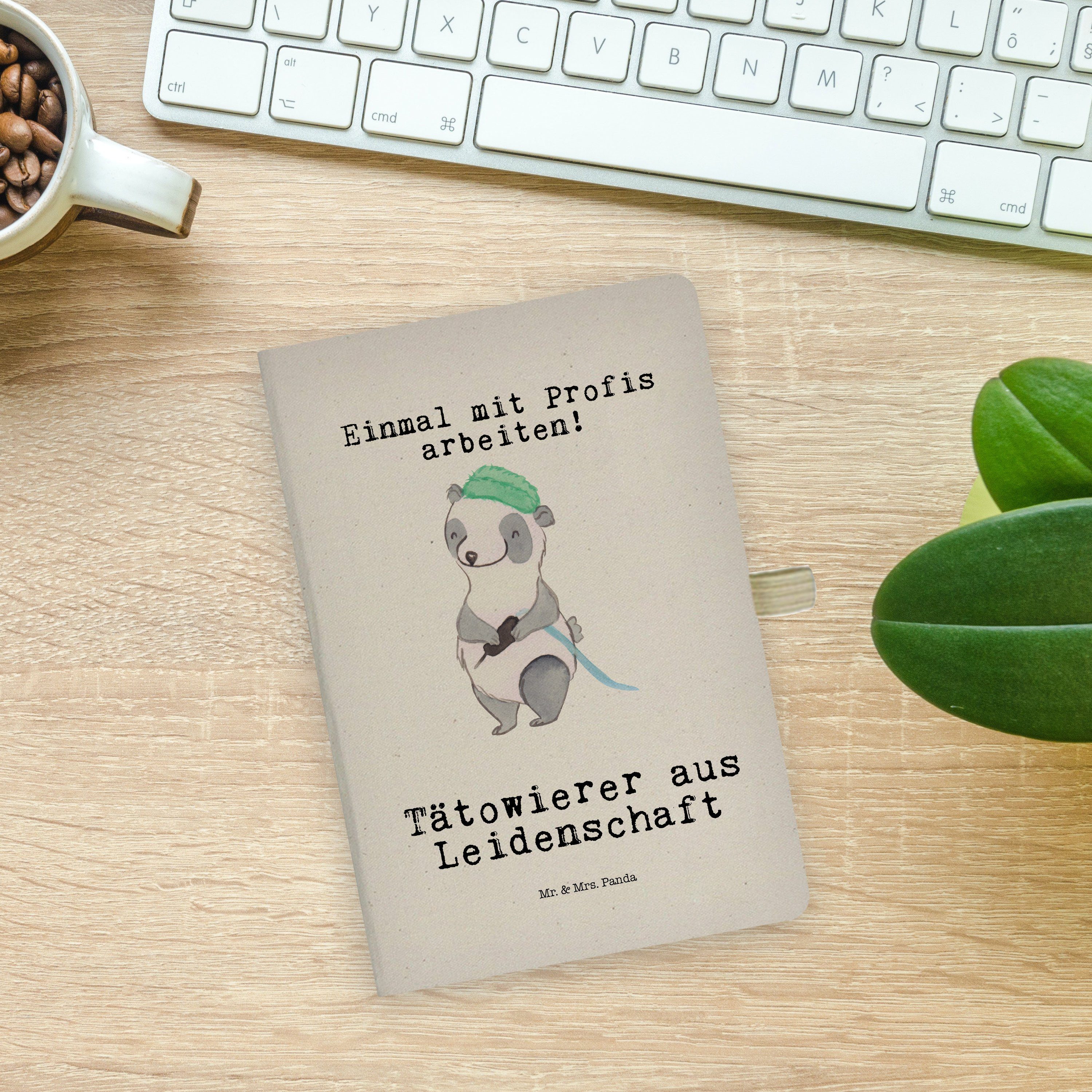 & Leidenschaft aus Panda & Notizbuch - Abschied Geschenk, Mr. Panda - Transparent Tätowierer Mrs. Mr. Mrs. Beruf,