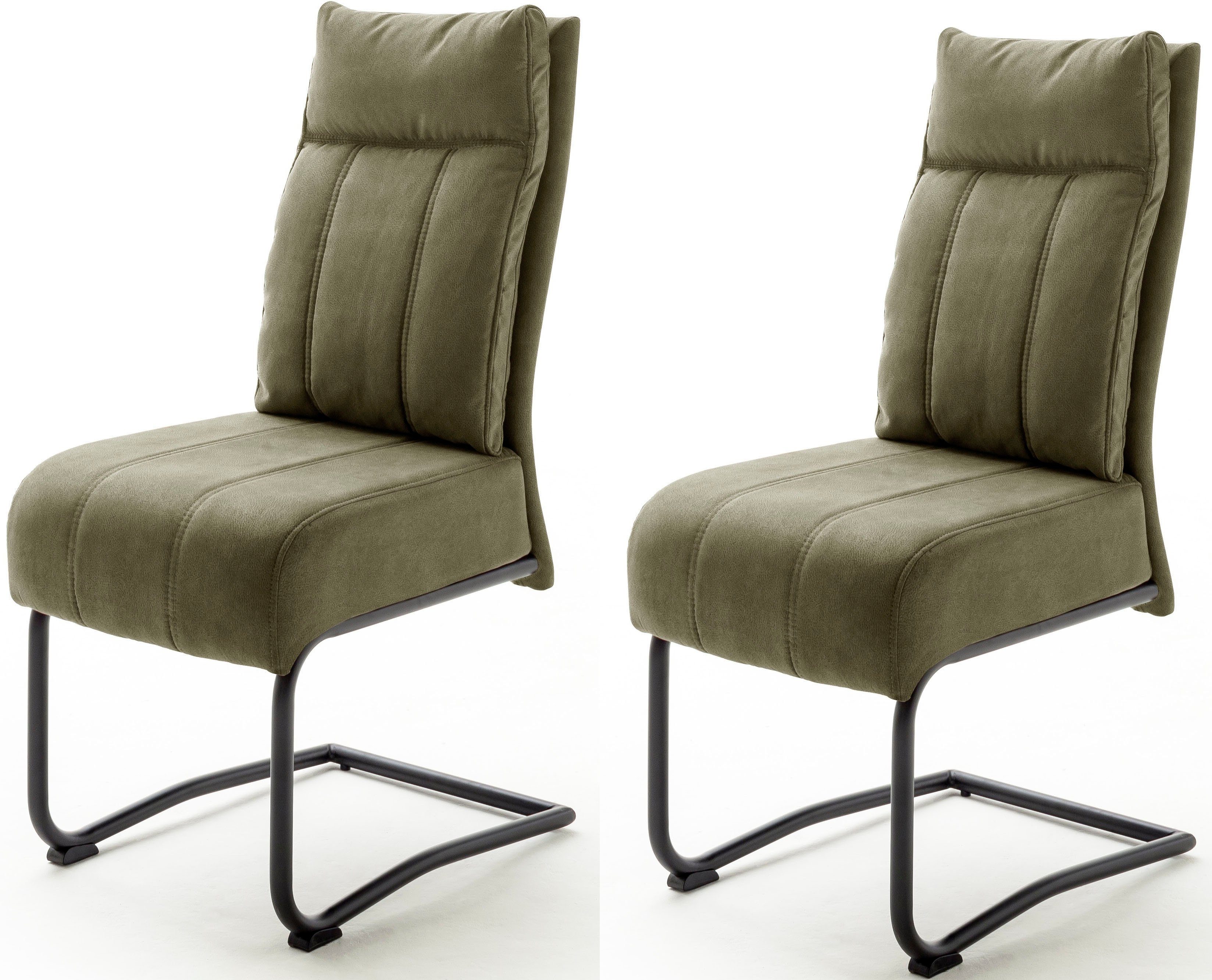 MCA furniture Freischwinger Azul 2 Stuhl (Set, St), 120 bis Olive Kg Taschenfederkern, mit belastbar