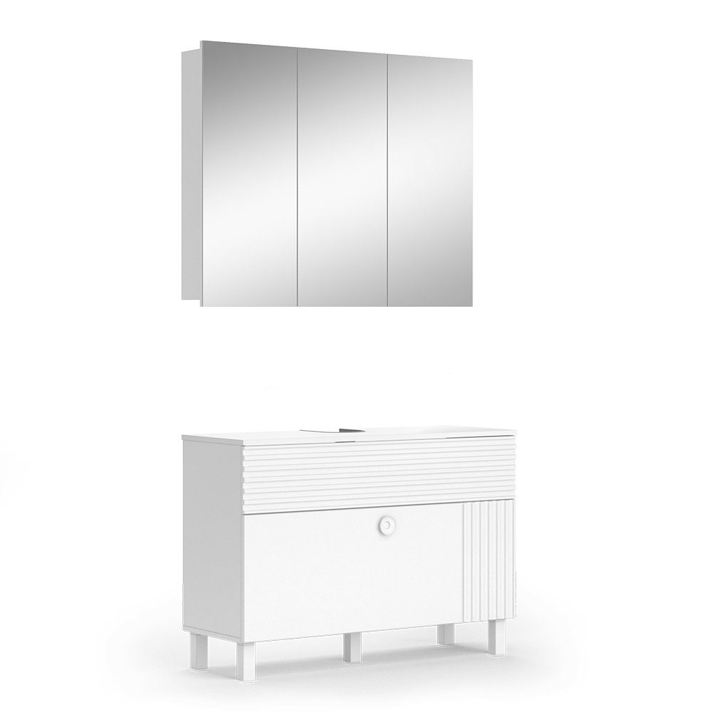Vicco Badmöbel-Set Sola, Weiß, 2 Teile, günstig online kaufen