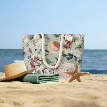 GMD Living Strandtasche FIORI, mit hochwertigem Motiv: Blumen, 630 denier