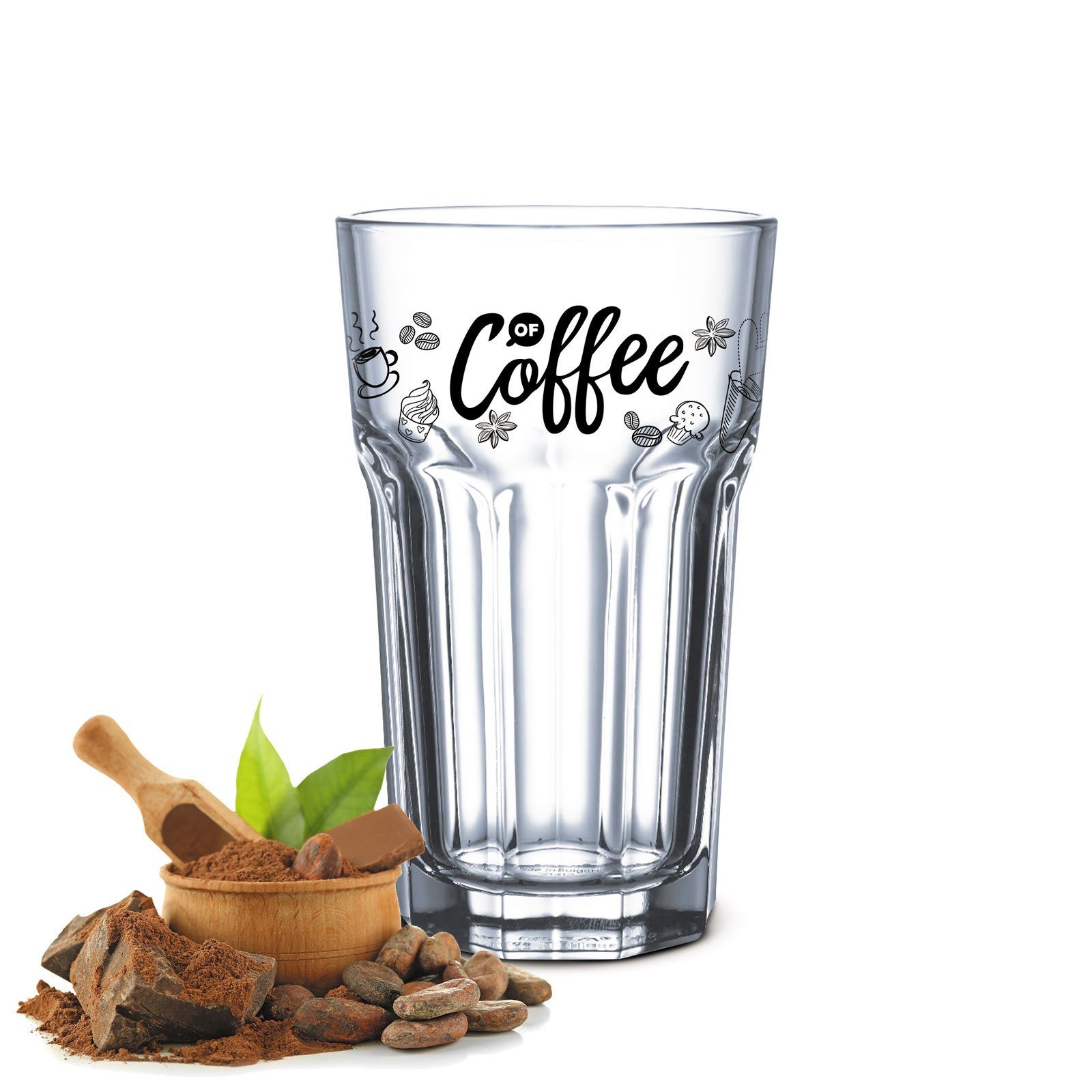 Sendez Latte-Macchiato-Glas 6 Kaffeegläser 300ml Latte Macchiato Gläser Cocktailgläser Caipirinha, Ohne Löffel