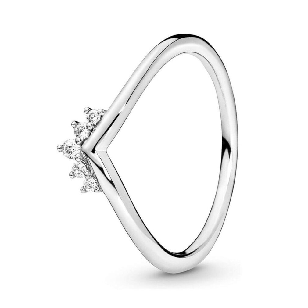 Pandora Fingerring Silberner Ring mit Strasssteinen - Kreislauf: 54 mm