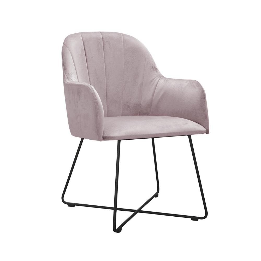 Set Stühle Armlehne Lehnstühle 8 Stuhl, Gruppe Moderne Design Garnitur Turkis Polster Flieder JVmoebel