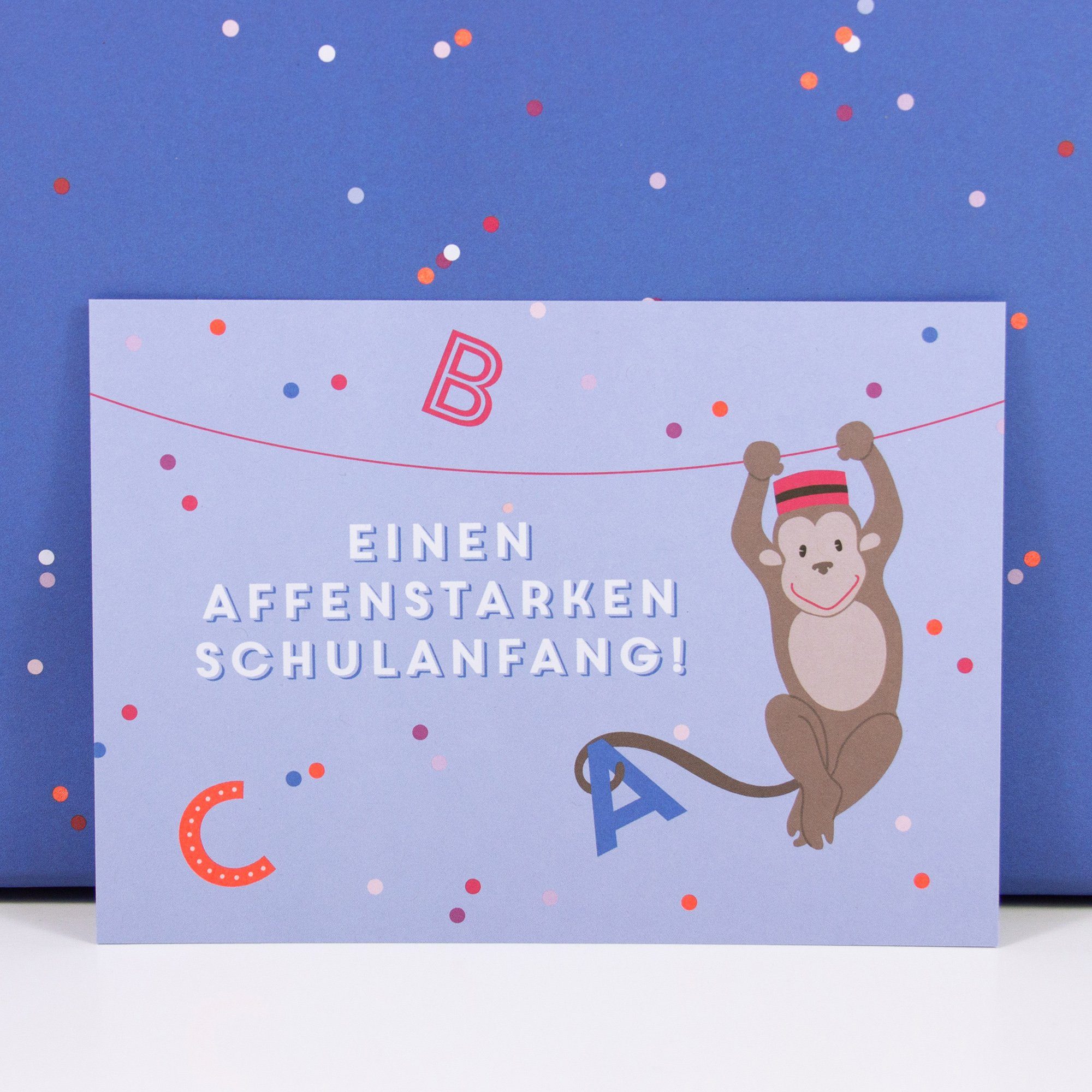 Postkarte Postkarte Affenstarker Schulanfang