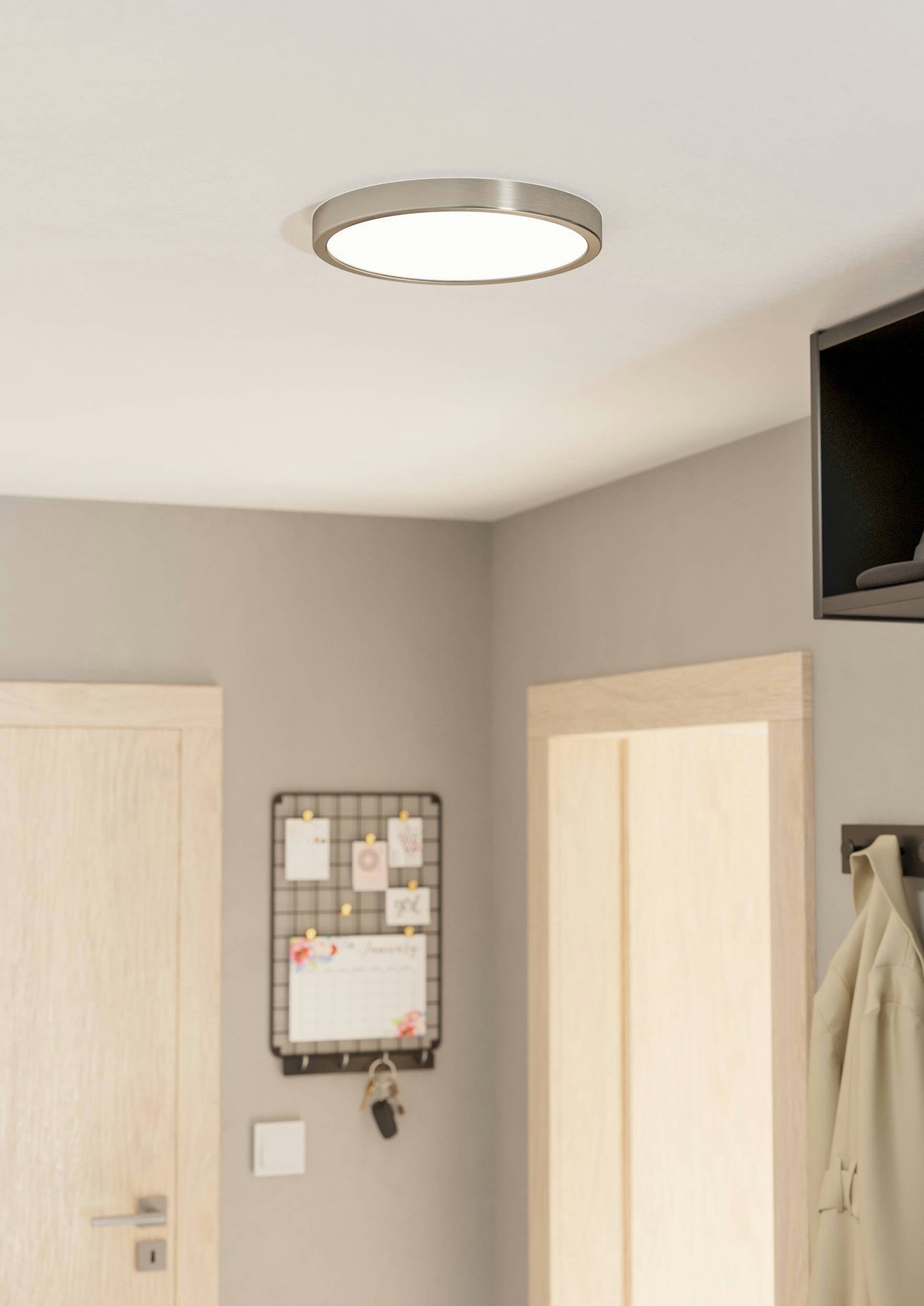 EGLO Aufbauleuchte Fueva 5 Deckenlampe, Wohnzimmerlampe, Stahl und Kunststoff, Flurlampe, LED fest integriert, Neutralweiß, Ø 28,5 cm, Aufbauleuchte, Deckenlampe, Weiß, LED Aufbaulampe, Lampe