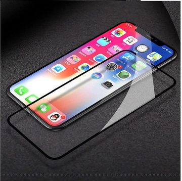 OLi Schutzfolie 2X Displayschutz Glas 10D für Iphone X/XS/ 11 pro, (Spar Set, 2-St), Komplet deckend Panzer Glas von Rand bis zum Rand