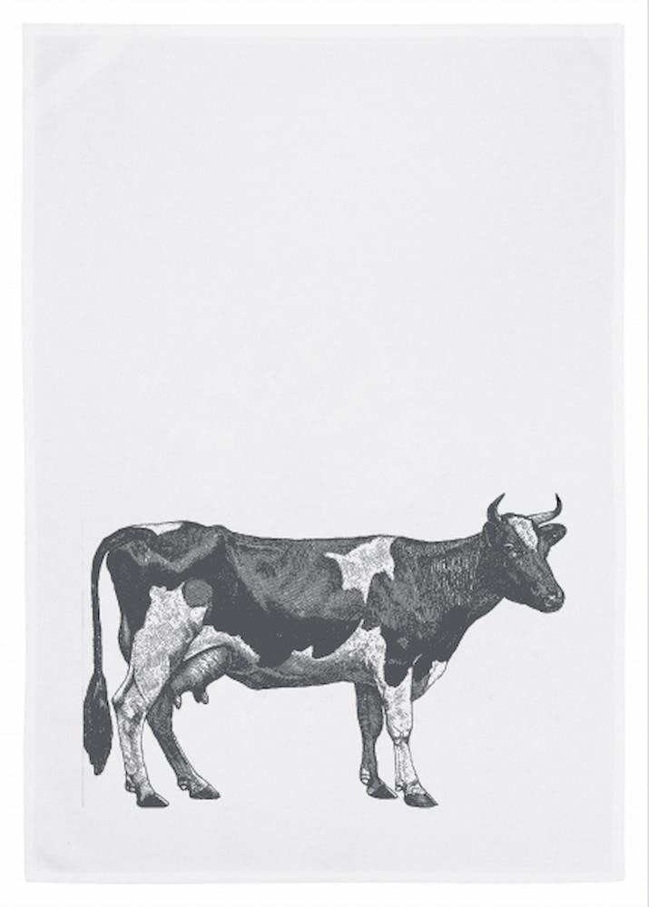 17,30 Hamburg Geschirrtuch KUH, Weiß/Grau, (1-tlg), 50x70cm, Siebdruck günstig online kaufen