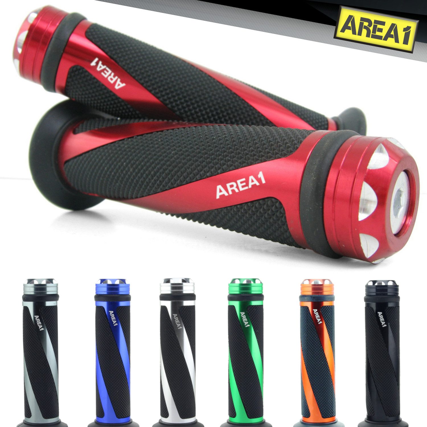 Area1 Griff Lenkergriffe für Motorrad Motorroller - 2 Stück 1x 22mm + 1x 24-25mm