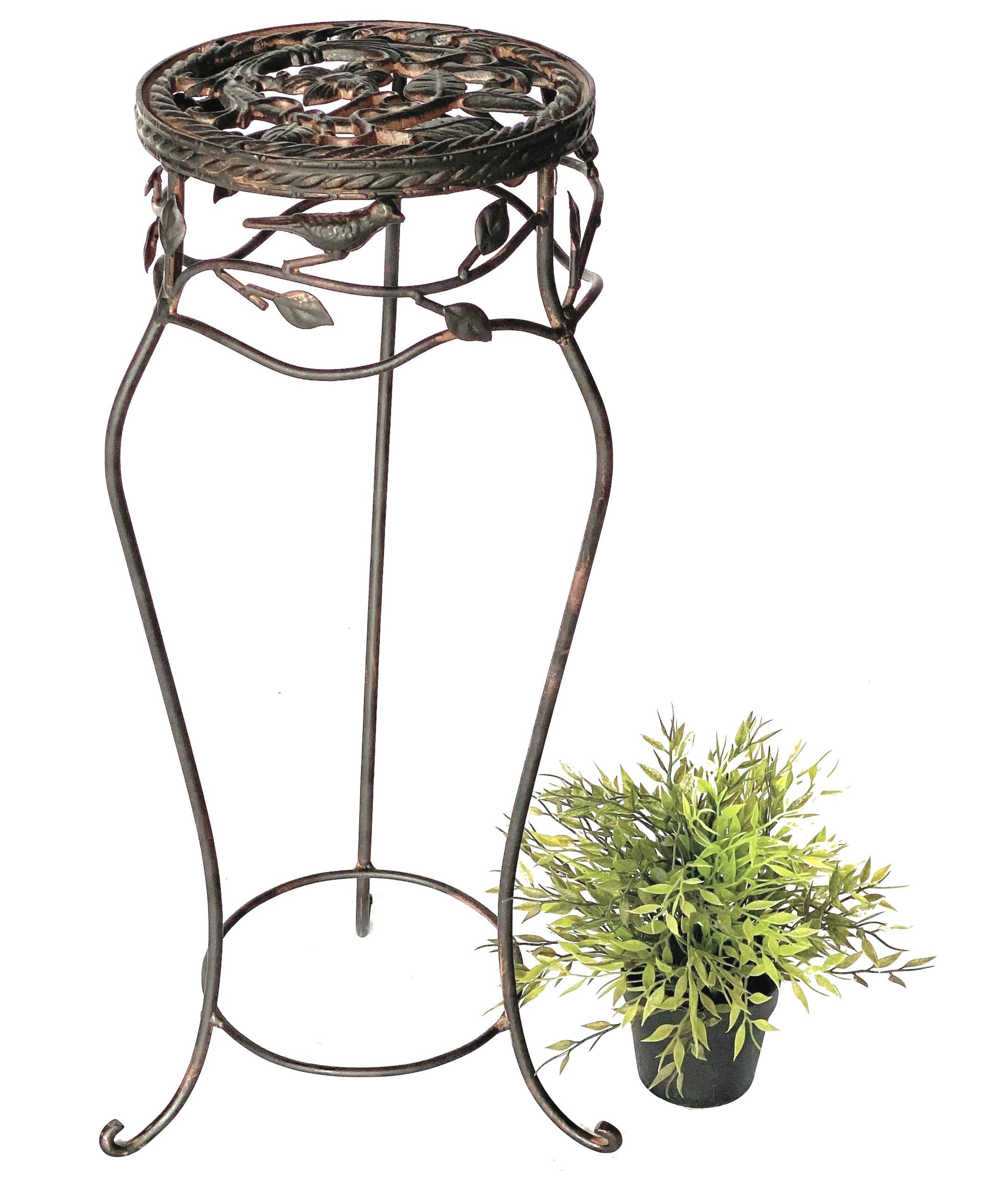 DanDiBo Blumenhocker Metall Schwarz Rund Blumenhocker 18215 Blumensäule Antik, Pflanzenständer Pflanzenhocker Vintage