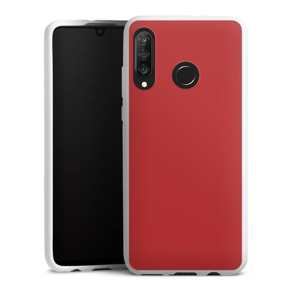 DeinDesign Handyhülle »Karminrot« Huawei P30 Lite Premium, Hülle Rot einfarbig Thermomixmotive