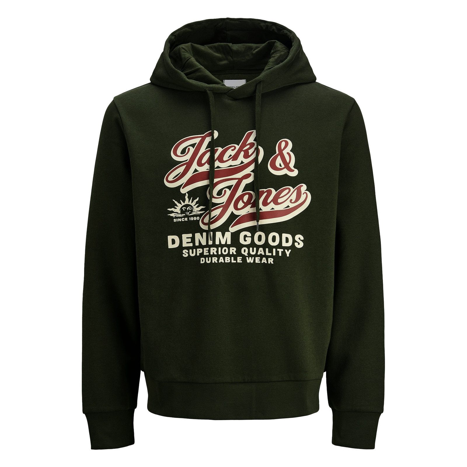 Jack & Jones Hoodie JJELOGO Sweat Hood 2 col 25/26 mit weich angerauter Innenseite