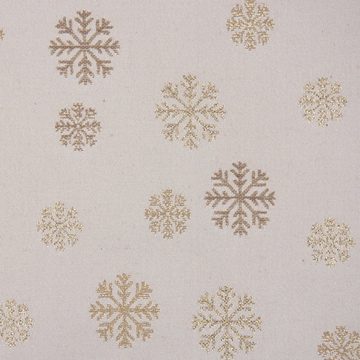 Vorhang SCHÖNER LEBEN. Vorhang Smok-Schlaufenband Schneeflocken beige gold 245, SCHÖNER LEBEN., (1 St), blickdicht, handmade, made in Germany, vorgewaschen