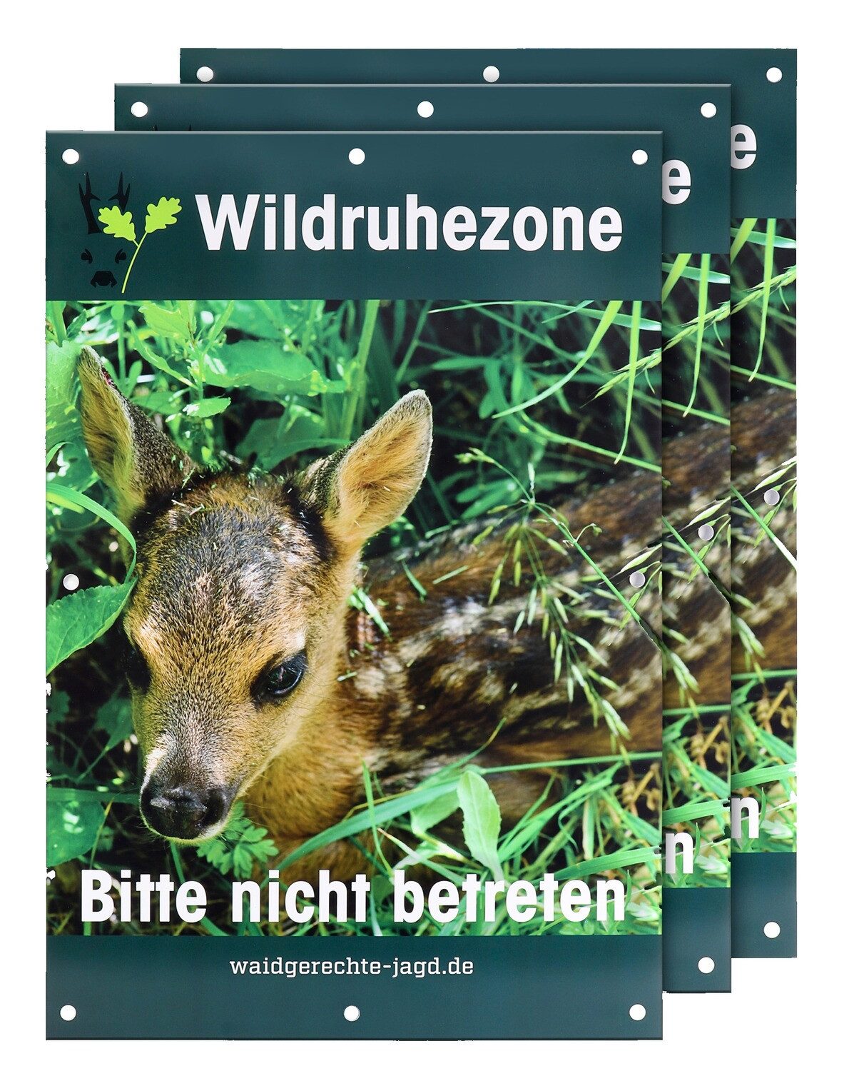Waidgerechte Jagd Warnschild Hinweisschild Wildruhezone – 3er-Pack
