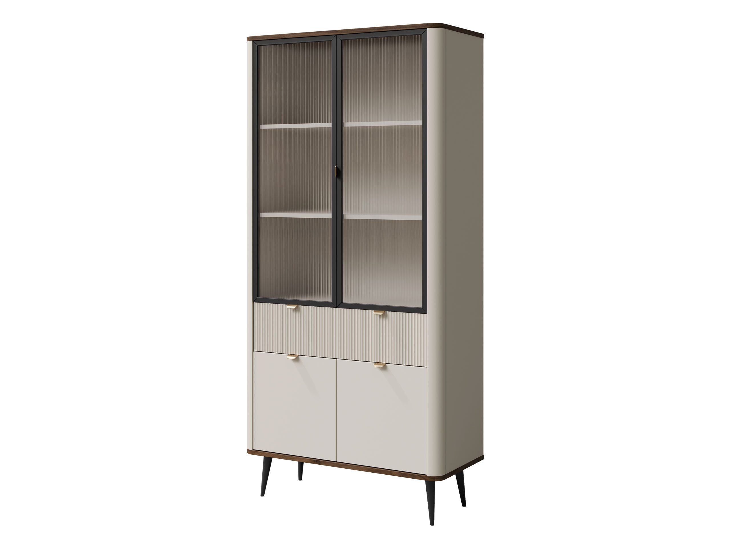 MIRJAN24 Vitrine Marly 1SD2W RE02 (mit vier Drehtüren und Schublade) Fronten mit gehärtetem Glas