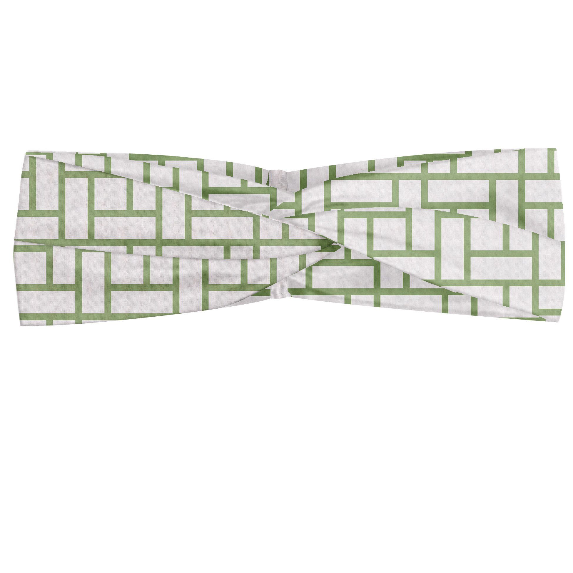 Abakuhaus Stirnband Elastisch und Angenehme alltags accessories Grün Maze geformte Quadrate Linien