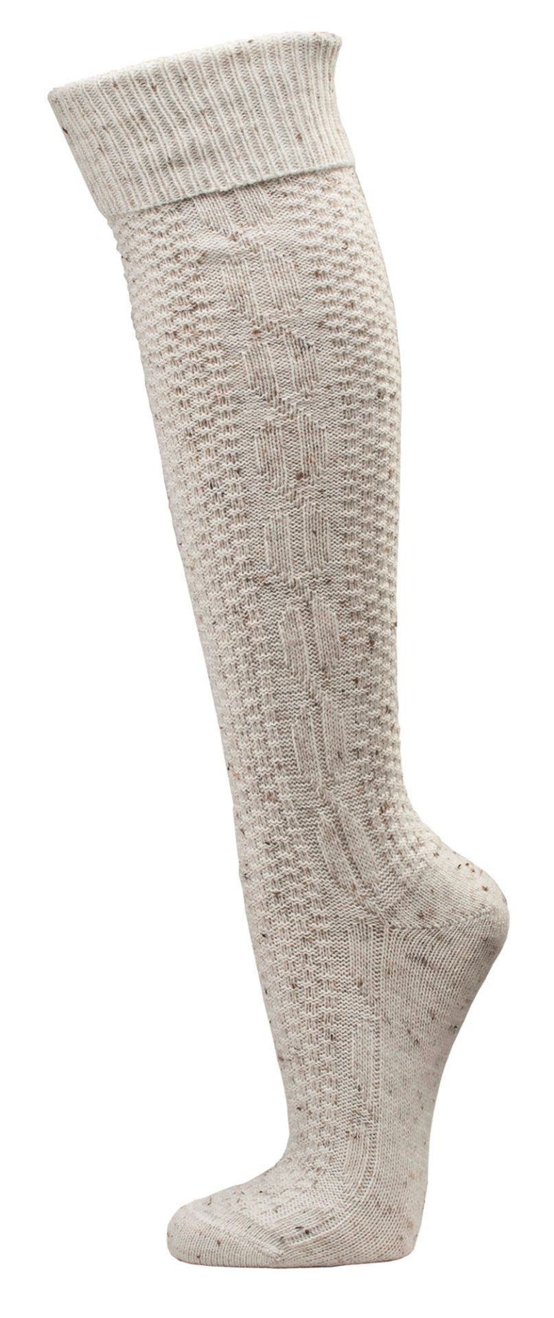 Wowerat Trachtensocken 2 Paar Trachten-Kniestrümpfe mit Wolle "Tweedgarn" 2 günstig online kaufen