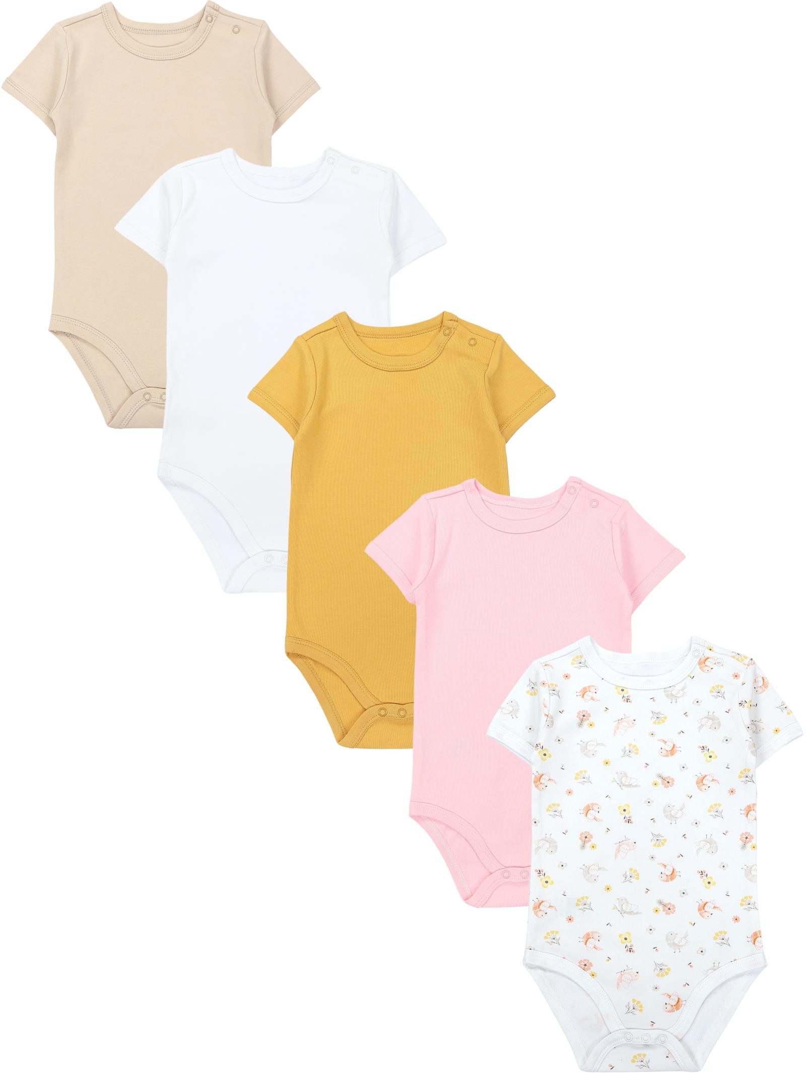 TupTam Kurzarmbody TupTam Mädchen Baby Body Kurzarm in Unifarben - 5er Pack