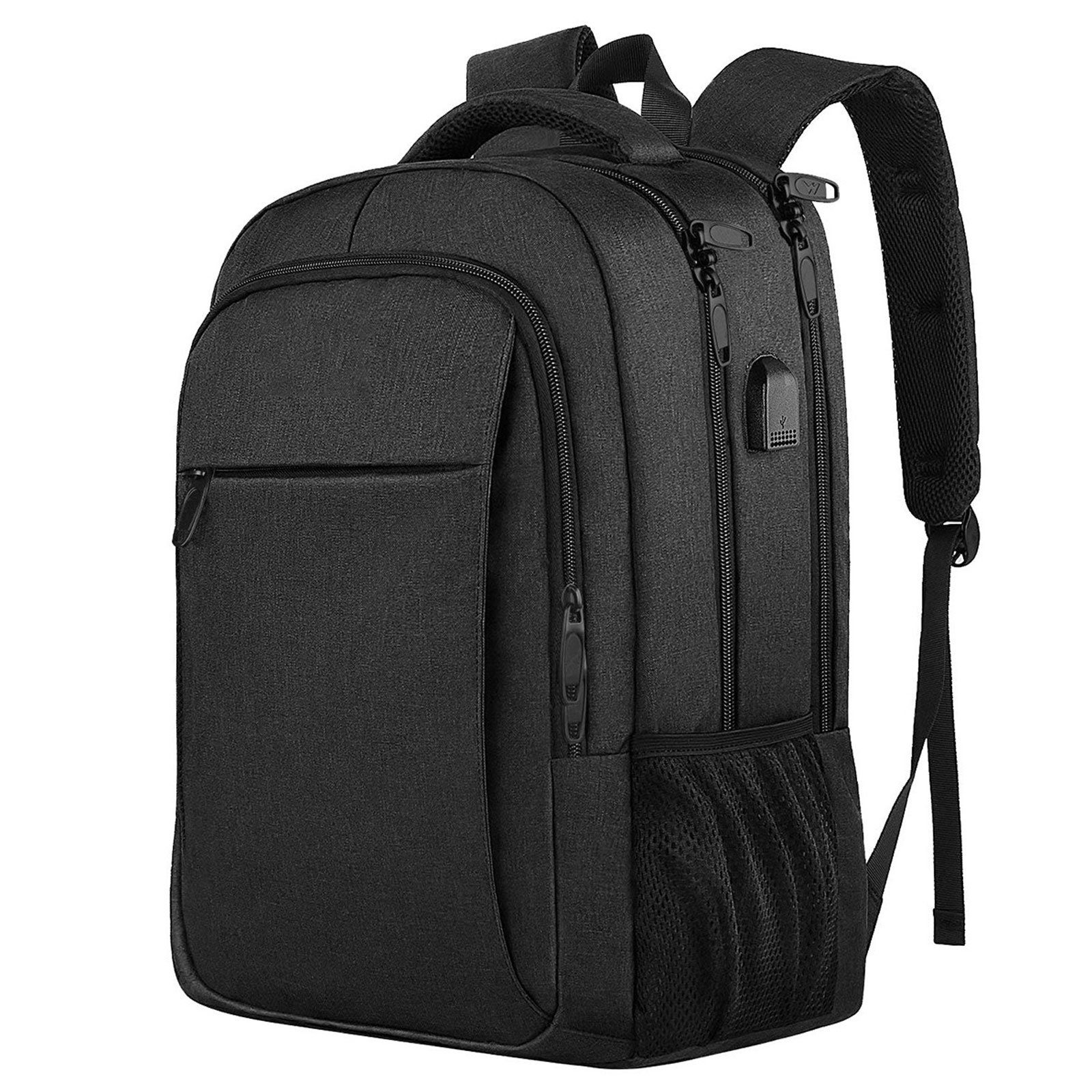 REDOM Laptoprucksack Laptop Rucksack Rucksäcke Schulrucksack Wasserbeständig Laptoptasche (Laptop Notebook Tasche Schule Uni Rucksack, mit USB-Lade-Anschluss, Anti-Diebstahl, Backpack mit Laptopfach), Herren Damen Jungen Teenager Freizeit Arbeit Business Reisen