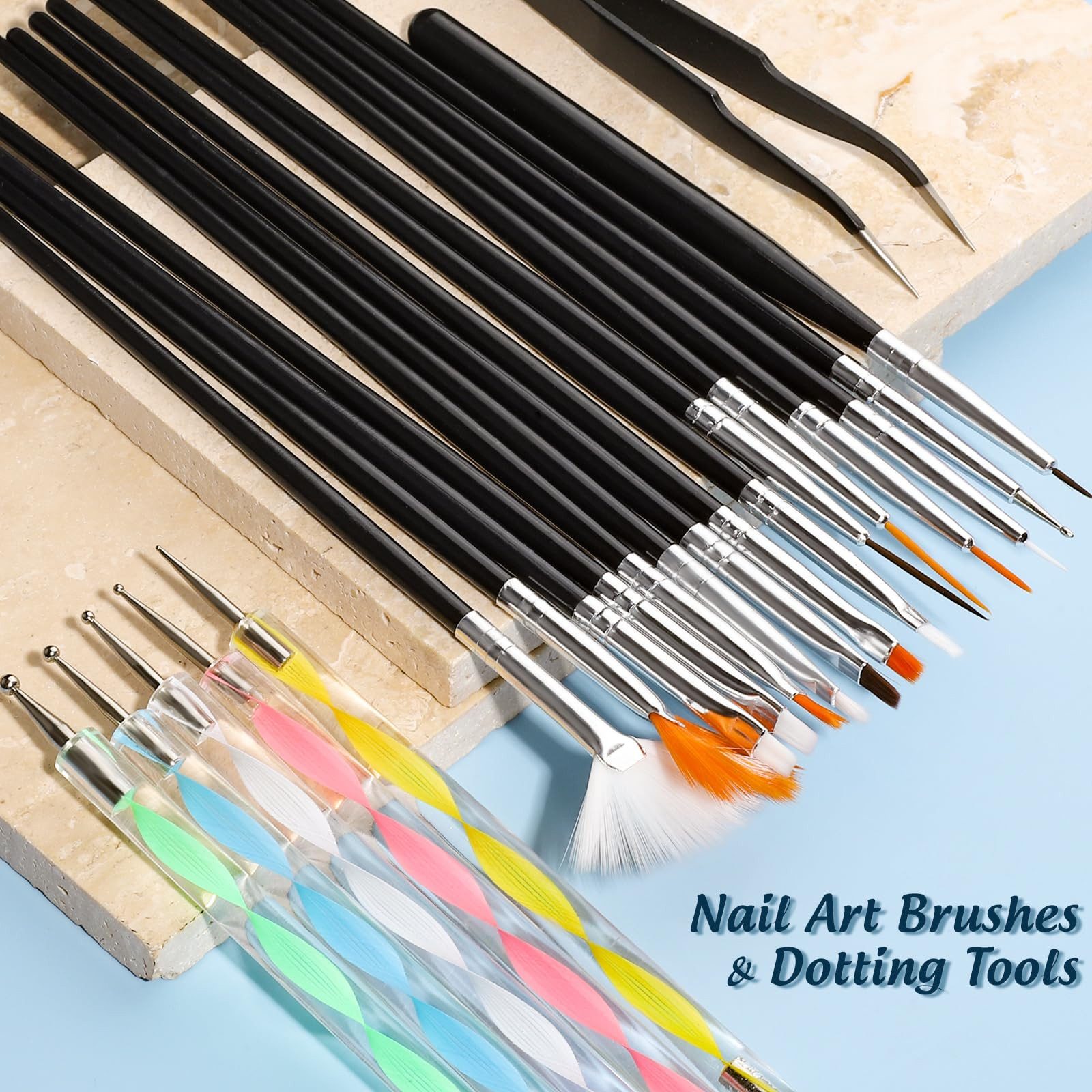 SURFOU Nageldesign Zubehör Nageldesign Zubehör Nail Art Neonail Set Nagel Pinsel für Gelnägel, Nägel Zubehör, Nailart, Acryl Pinsel für Nägel, Nagelpinsel