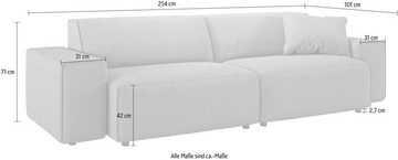 andas Big-Sofa Glimminge auch in Breitcord, Feincord + Easy care-Bezug, besondere Kedernähte Zierkissen