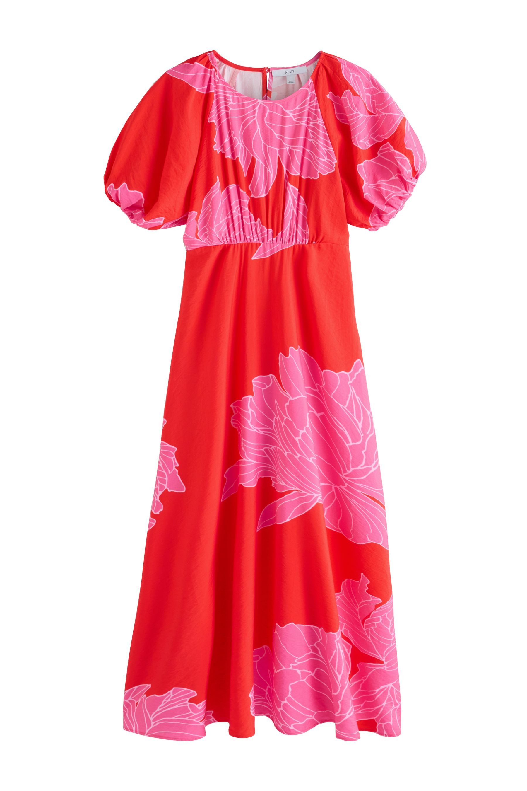 Next Midikleid Midikleid mit Puffärmeln (1-tlg)