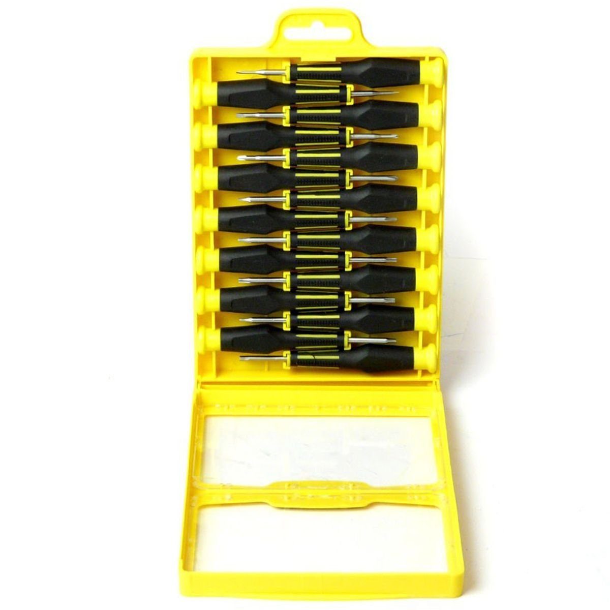 Work plus Schraubendreher Profi Schraubendrehersatz 15tlg. Präzisions-Schraubenziehersatz, 15-teiliges Set in praktischer Kunststoffbox