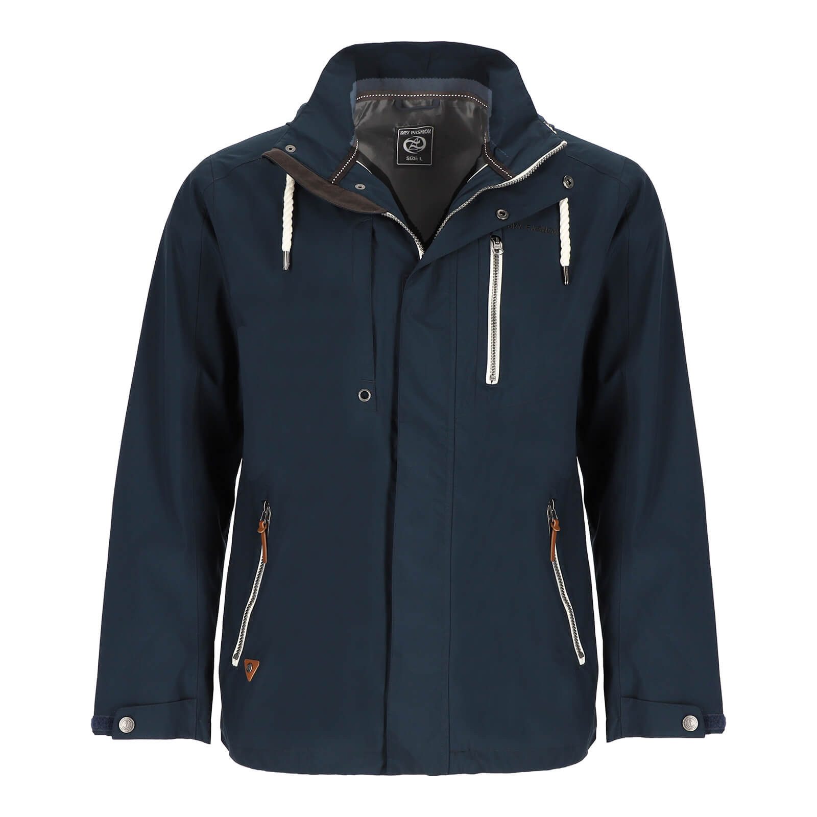 Dry Fashion Funktionsjacke Rostock Herren Outdoor-Jacke mit Innenfutter - Wasserdicht & Winddicht Atmungsaktiv, Verschweißte Nähte, Abnehmbare & verstellbare Kapuze
