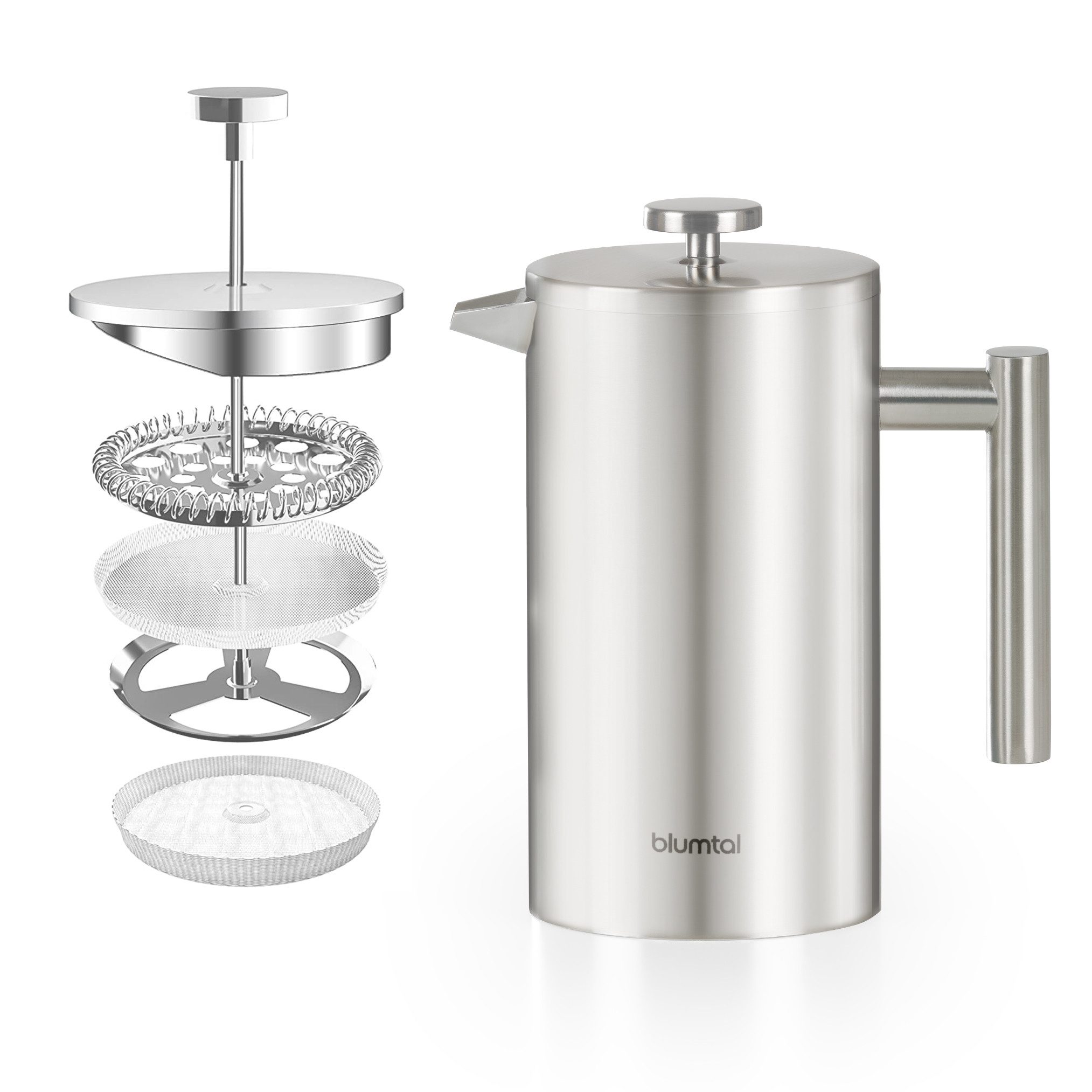 Blumtal French Press Kanne, 350l Kaffeekanne, Kaffeebereiter doppelwandig, in verschiedenen Größen verfügbar