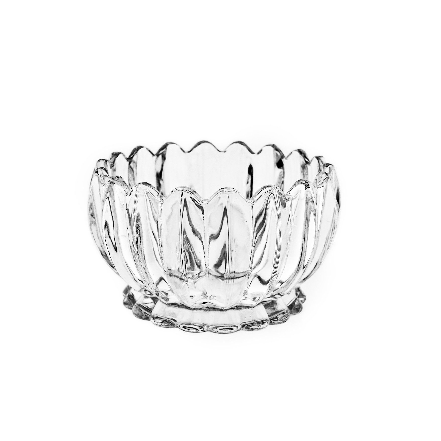 Sunay Dessertschale mit Unterteller, 12-teiliges Glasschalenset - Lotus Design, (12-tlg), Elegenate Design