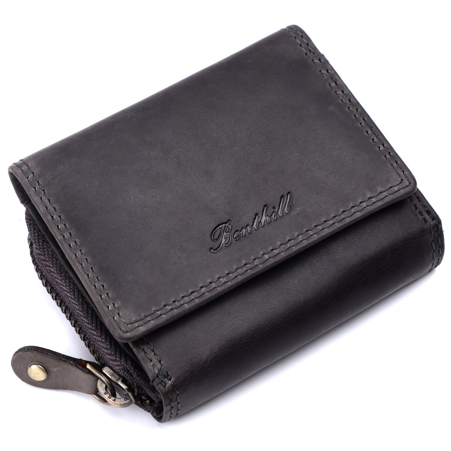 Benthill Mini Geldbörse Kleine Geldbörse Minibörse Echt Leder Mini Portemon günstig online kaufen