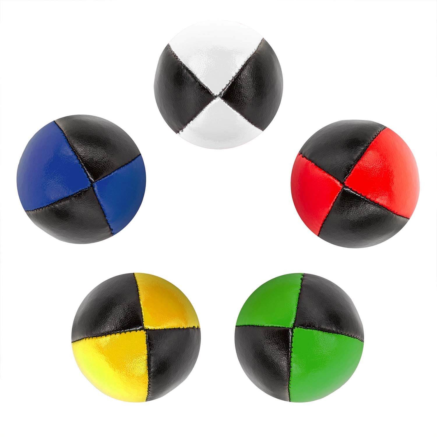 Diabolo Freizeitsport Spielball zum Jonglieren (5er Set 62mm Jonglierbälle, 100g zweifarbig) (5-St)