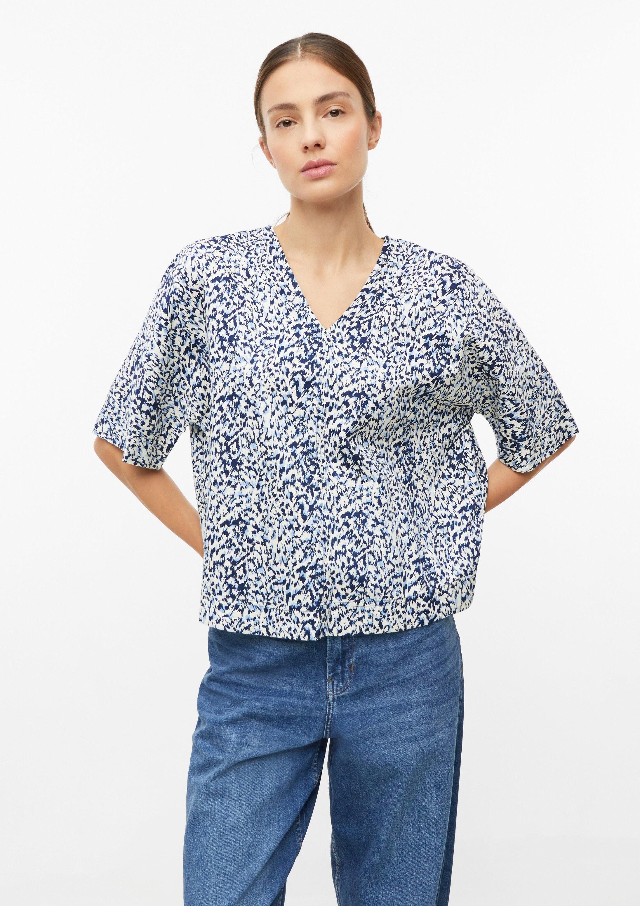 s.Oliver Kurzarmbluse Bluse Baumwollbluse im Relaxed Fit