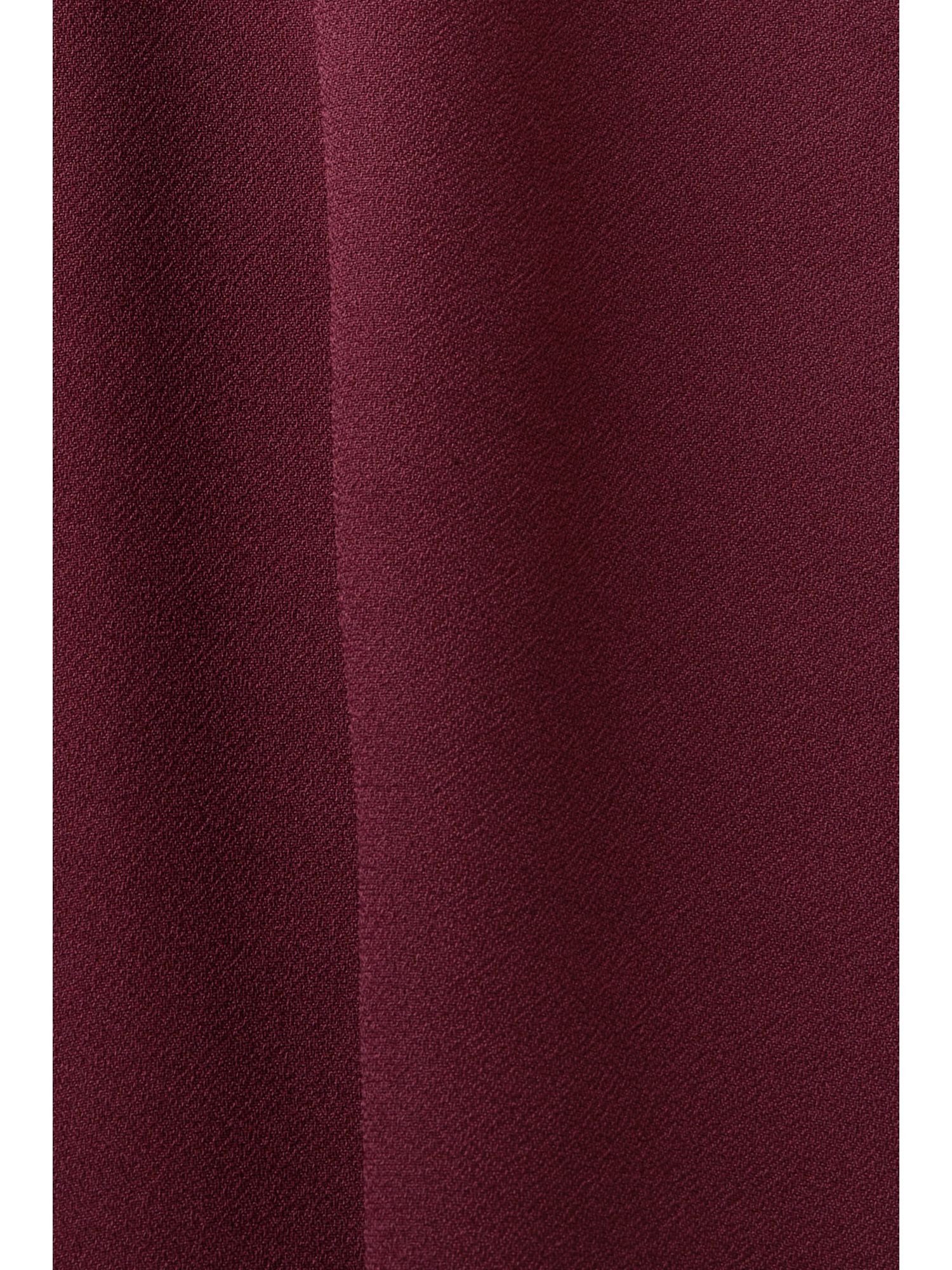 Kanten AUBERGINE Langarmbluse Esprit Stretch-Bluse offenen mit Collection