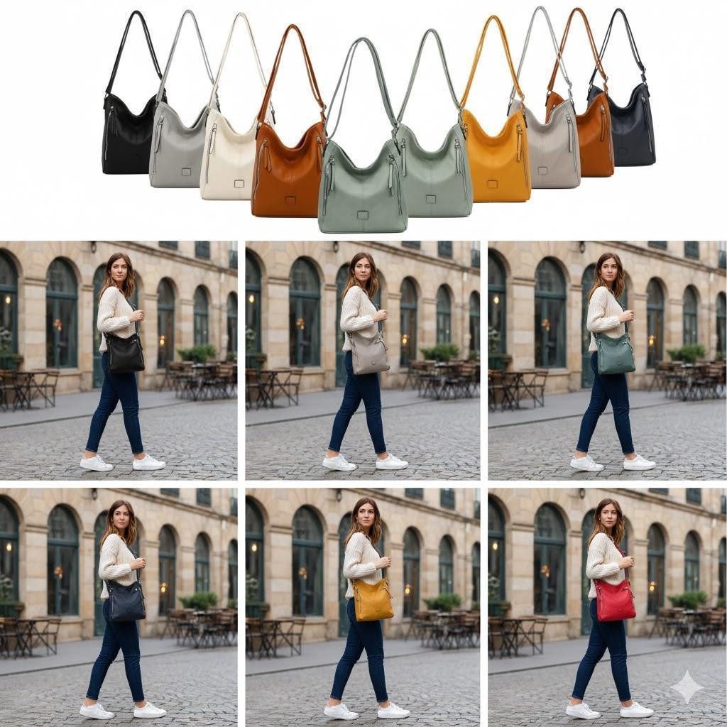 ITALYSHOP24 Schultertasche DAMEN TASCHE SHOPPER HOBO Brust BAG Cross Body Umhängetasche Freizeit, leichte schmale Bag für Schule Shopping Reise Urlaub Ausgehen Freizeit