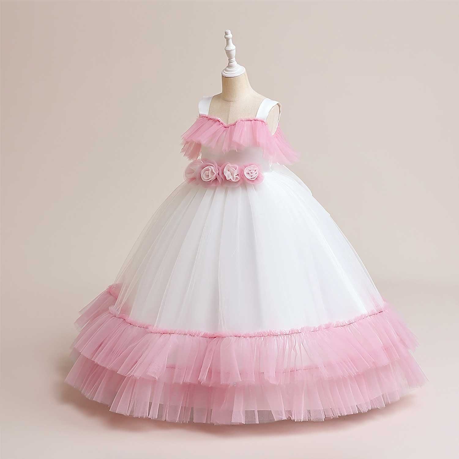 Abendkleider Prinzessin Blumenmädchenkleider Tüllrock Kleid Partykleid Daisred