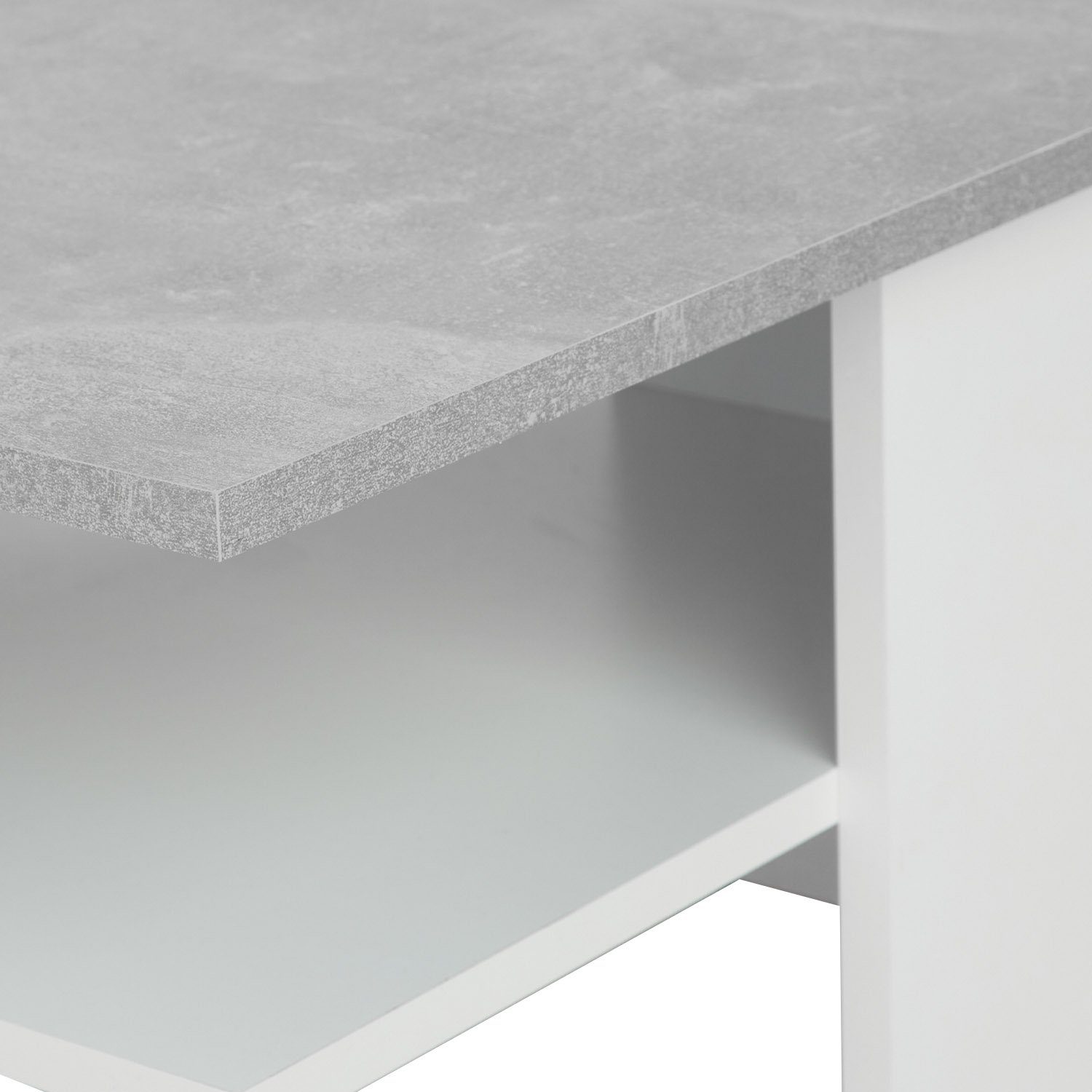 Homestyle4u Couchtisch Wohnzimmertisch Sofatisch Holz Beton grau (kein Set) Tisch Natur
