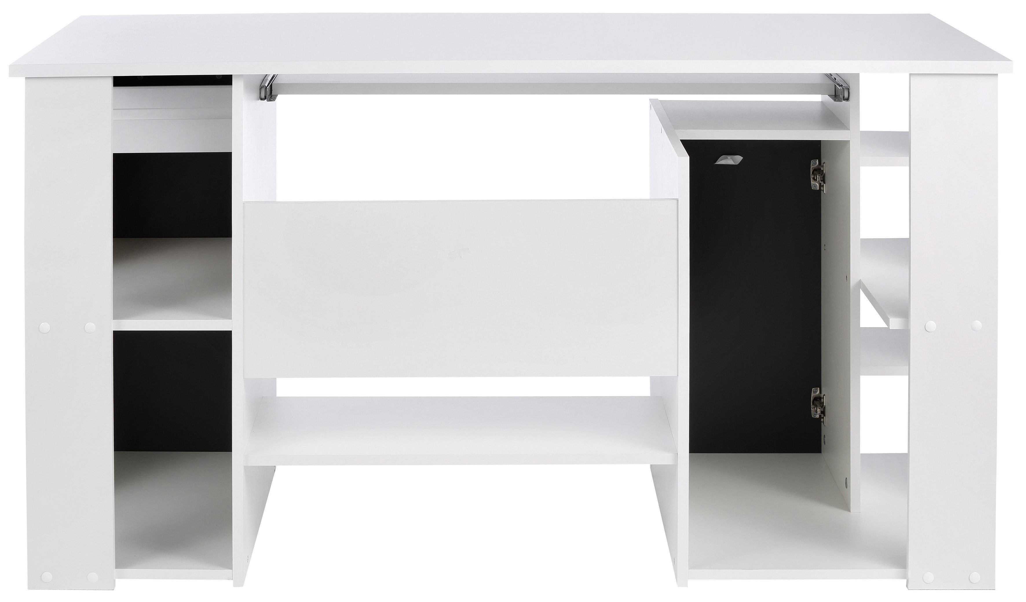 VOGL Möbelfabrik Schreibtisch Tim mit seitlich offenen Fächern & Tastaturauszug, Druckerablage, 1 Schublade, Breite 138 cm, Made in Germany – Bild 5 von 5