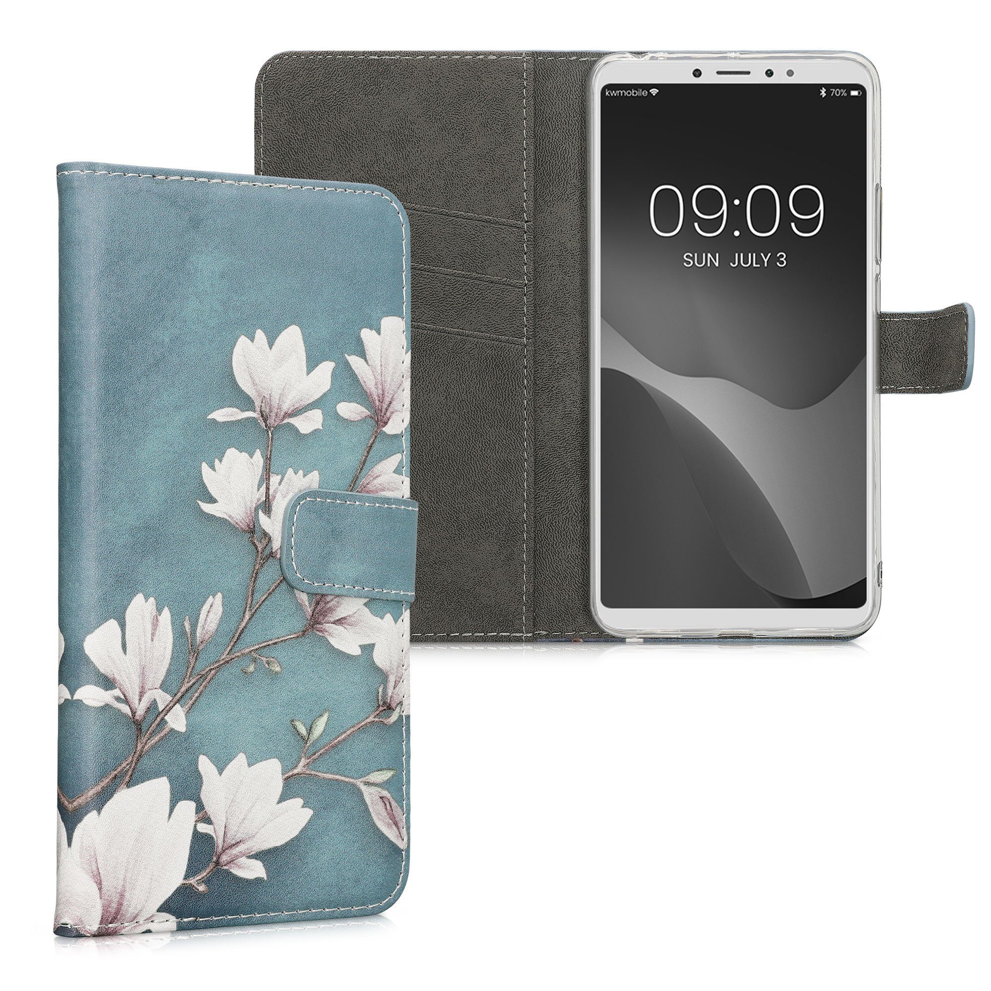 kwmobile Handyhülle Wallet Case für Xiaomi Mi Max 3, Hülle mit Ständer Kartenfächer - Handyhülle