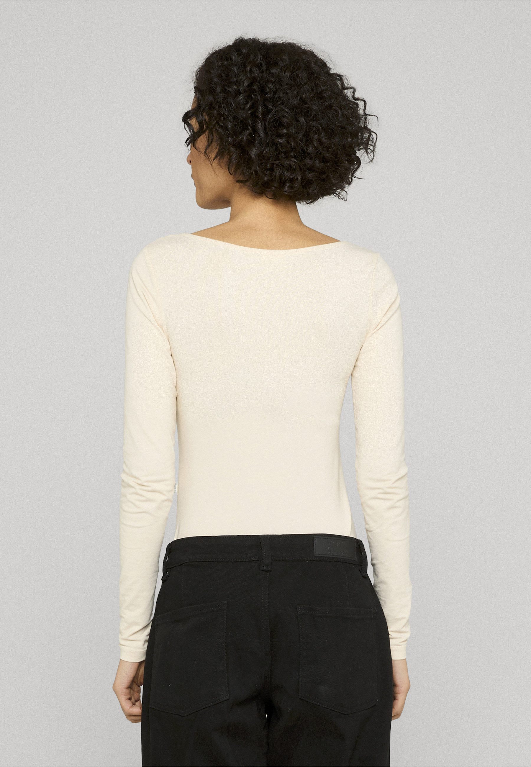 URBAN CLASSICS Langarmshirt Urban Classics Damen Ladies Organic Longsleeve Body (1-tlg)