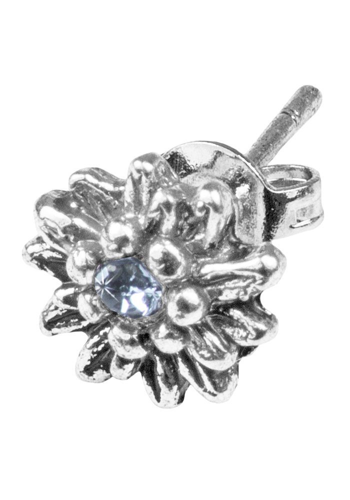 LUISIA® Paar Ohrstecker Edelweiß "Marla" mit Kristallen von Swarovski® - Trachtenschmuck (2-tlg) – Bild 2 von 5